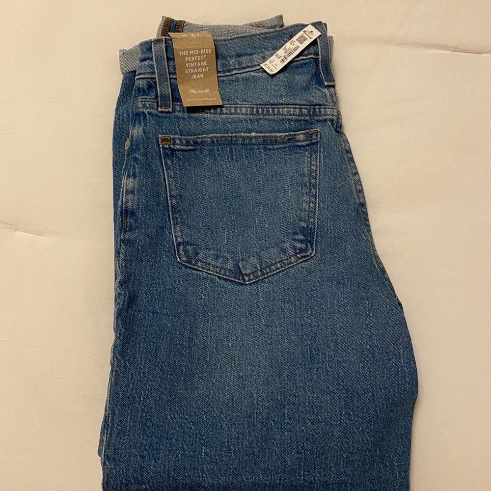 NWT Madewell Mid-rise Perfect Vintage Straight Jean - Verwood wash